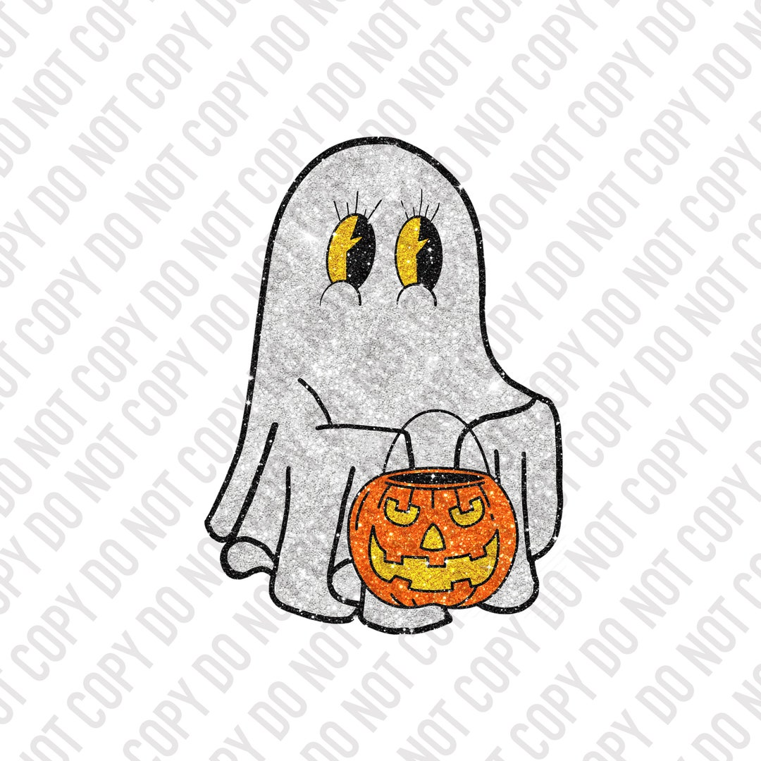 Glitter Ghost Trick or Treat Design / PNG - Etsy
