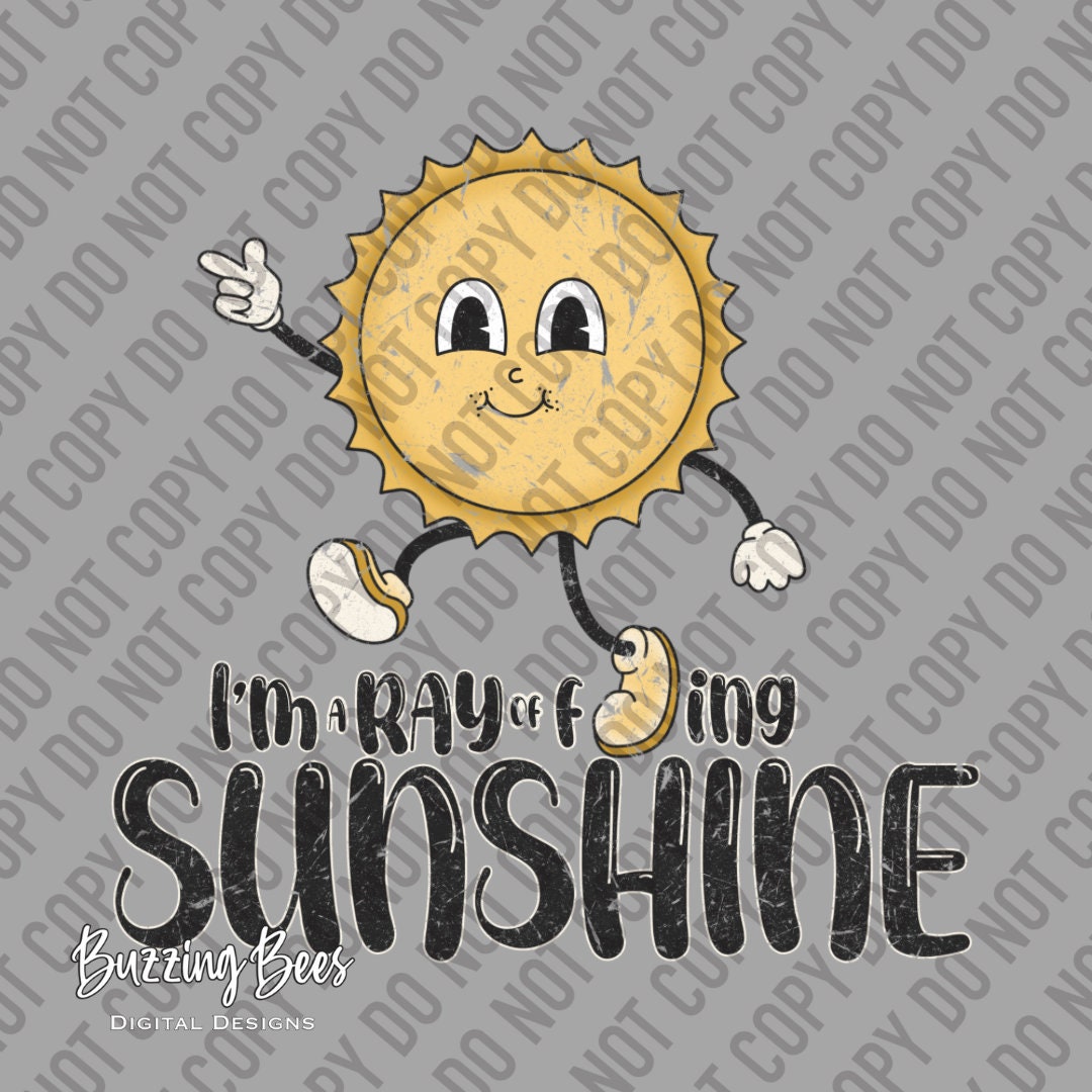 Distressed Retro Ray of Sunshine Digital Design / PNG - Etsy