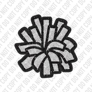Patch Glitter Cheerleader Pom Pom Digital Design / PNG