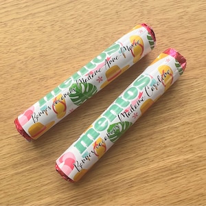 Mentos 100 % personnalisés sur votre thème pour anniversaires, fêtes, shower de bébé, remerciements et entreprises