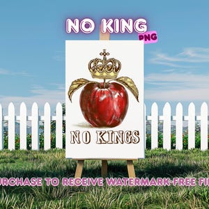 No Kings In America Printable Png, Resist Hate, Anti-DT Resist Racism, Resist Fascism Png for Protest Garden Flag/Yard Sign ASV617-04