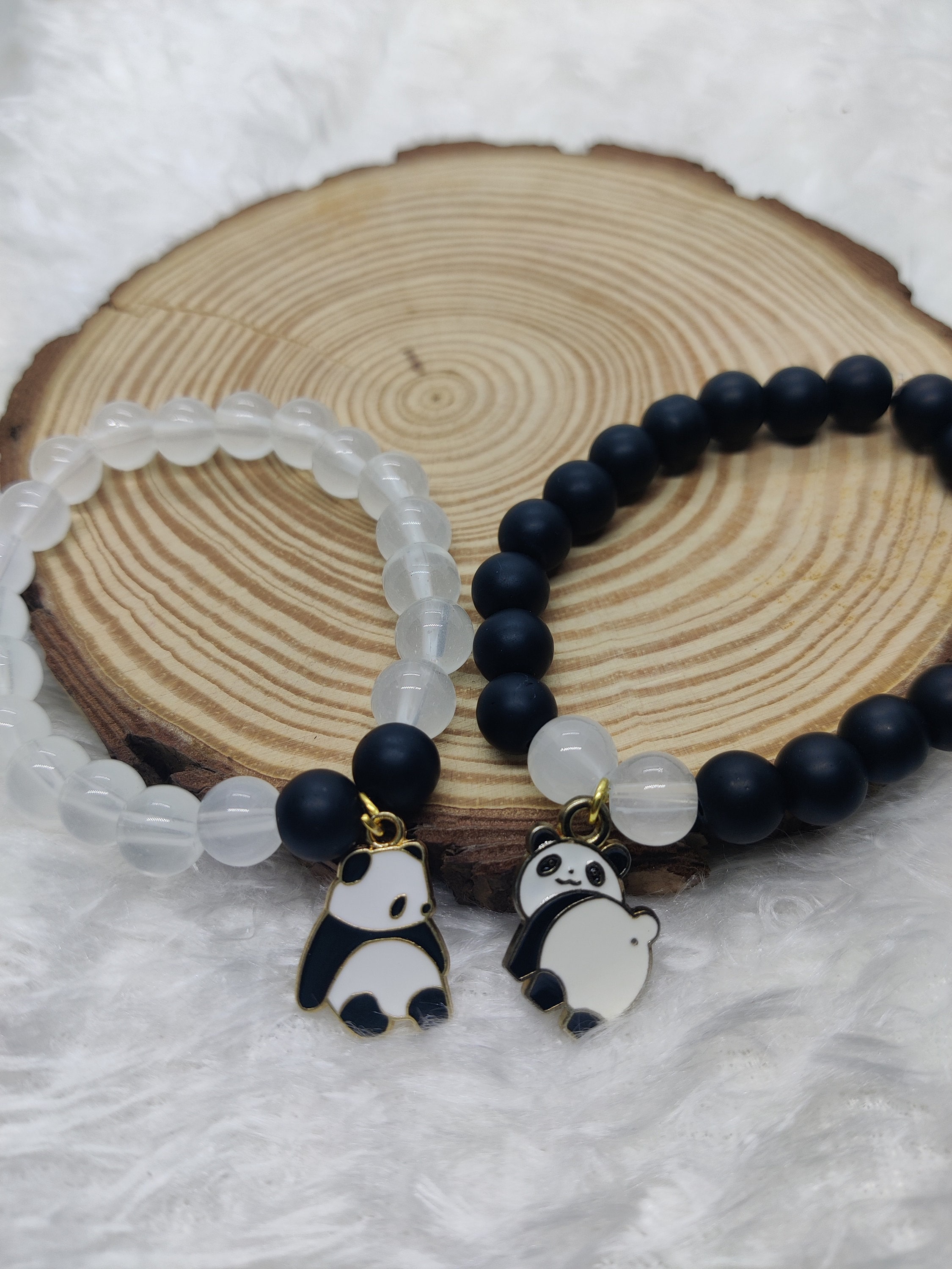 Swole Panda Recycled Rope Bracelet - Navy Stripe - Furbellow & Co