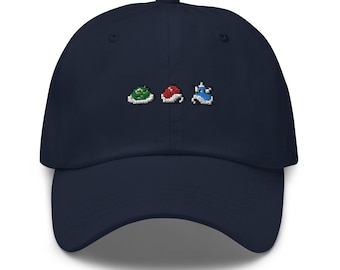 Retro Mario Shells Hat - Bestickte klassische Gaming-Geschenkmütze