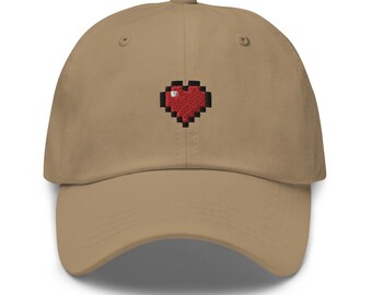 Minecraft Heart Hat – Embroidered Pixel Gamer Gift Cap