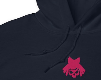 Embroidered Cyberpunk 2077 Hoodie: Pink Mox Symbol Gamer Gift