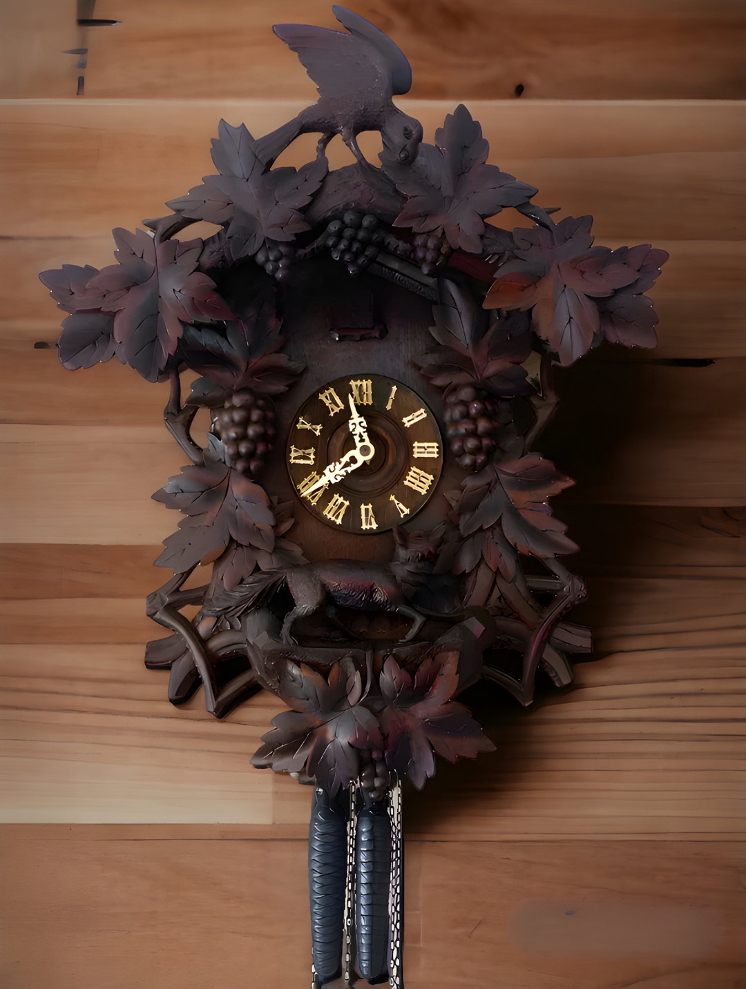 Antique Cuckoo Clock, Vintage Coo Coo Clock, Wall Clock, Pendulum Clock