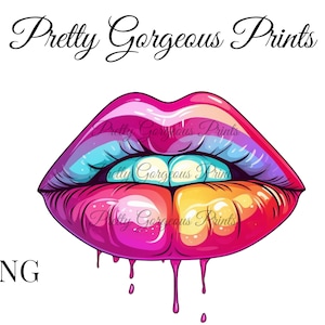 Lips Png Sublimation Design, Lips Png Designs, Lips Clip Art, Lips Png, Lip Gloss Png , Colorful Lips, Sublimation Design, Digital Download