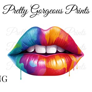 Lips Png Sublimation Design, Lips Png Designs, Lips Clip Art, Lips Png, Lip Gloss Png , Colorful Lips, Sublimation Design, Digital Download