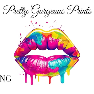 Lips Png Sublimation Design, Lips Png Designs, Lips Clip Art, Lips Png, Lip Gloss Png , Colorful Lips, Sublimation Design, Digital Download