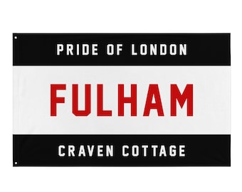 Bandera de fútbol del Fulham FC / Craven Cottage / Premier League / Orgullo de Londres