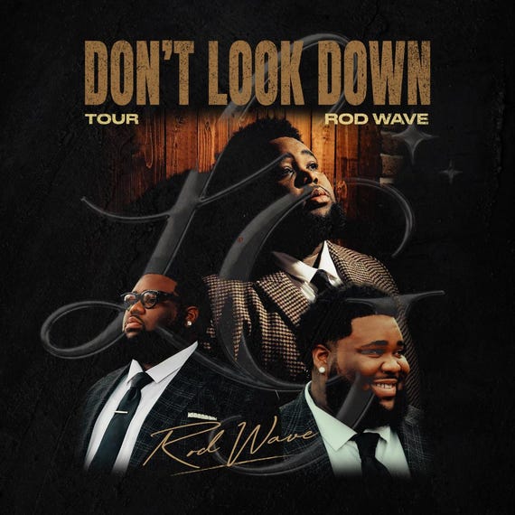 Rod Wave Don’t Look Down Tour Graphic T-Shirt Design (PNG Instant Download)