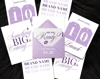 Luxury Purple Business Launch Flyer Template Bundle | Editable Canva templates