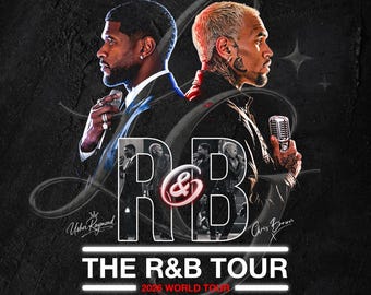 Chris Brown Usher R&B Tour Graphic T-Shirt Design (PNG Instant Download)