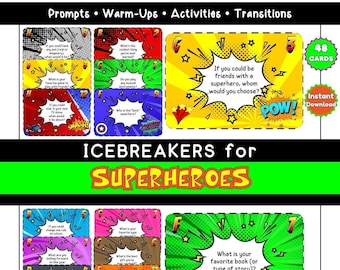 Superhero Icebreaker Cards: Classroom Team Building Activity (Printable)