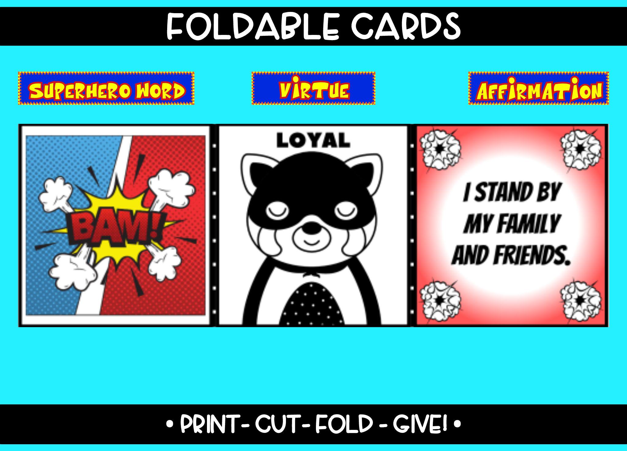 Superhero Affirmation Cards for Kids: Printable Lunch Box Notes (PDF ...