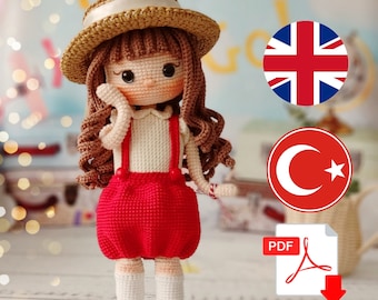 Bahar doll Amigurumi English crochet pattern pdf