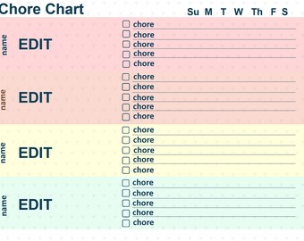 Chore Chart Editable