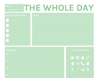 GoodNotes Daily Planner ADHD Template- green