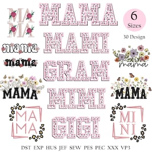 Mama Embroidery, Mama Machine Embroidery Design, Mama Mom Mother&#39;s Day Gift For Mama varsity, Mama Sweatshirt Embroidered Design