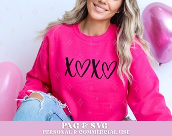 Hugs and Kisses SVG PNG, Xoxo Svg, Valentine's Day Png, Love Svg, Hearts Svg, Happy Valentines Day Svg, Hello Valentine Shirt Heart Cut File