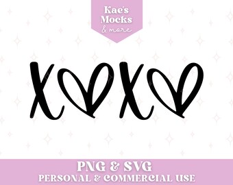 Hugs and Kisses SVG PNG, Xoxo Svg, Valentine's Day Png, Love Svg, Hearts Svg, Happy Valentines Day Svg, Hello Valentine Shirt Heart Cut File