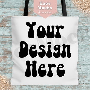 AOP Tote Bag Lake Mockup, Summer, Sand, All Over Print Tote Bags, POD Mockup, Small Business Craft Template, Digital Mockup, POD Image