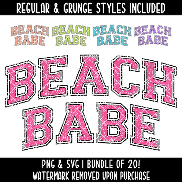 Beach Babe Varsity SVG, Summer Bundle PNG, Beach Life, Beach Lover Shirt Designs, Digital Download, Summer Shirt Design, Sublimation Designs