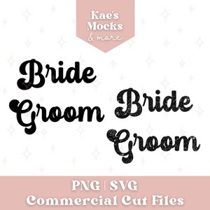 Bride and Groom SVG, Mr and Mrs SVG, Retro Wedding, Married Couple Wedding Clipart, Cricut Silhouette Cut File, Dinner Table Reception Sign