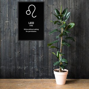 Póster de signo del zodíaco / Arte mural astrológico / Impresión del horóscopo / Decoración celestial / Regalo para amantes del zodíaco. Póster enmarcado.