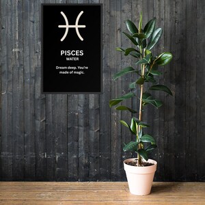 Zodiac Sign Poster | Astrology Wall Art | Horoscope Print | Celestial Decor | Gift for Zodiac LoversFramed poster