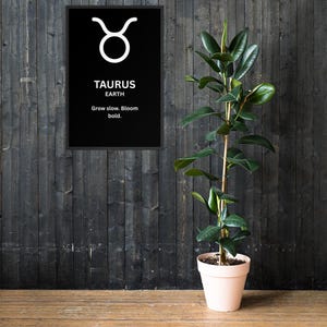 Zodiac Sign Poster | Astrology Wall Art | Horoscope Print | Celestial Decor | Gift for Zodiac LoversFramed poster