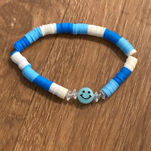 Beautiful Blue Clay Bead Bracelet