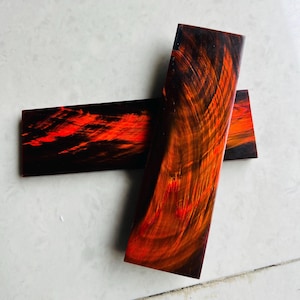 Dyed Water Buffalo Horn Knife Handle Scales: Exotic Matched Pair
