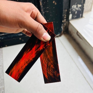 Dyed Buffalo Horn Knife Scales: Polished Handle Blanks, 5-Inch Set