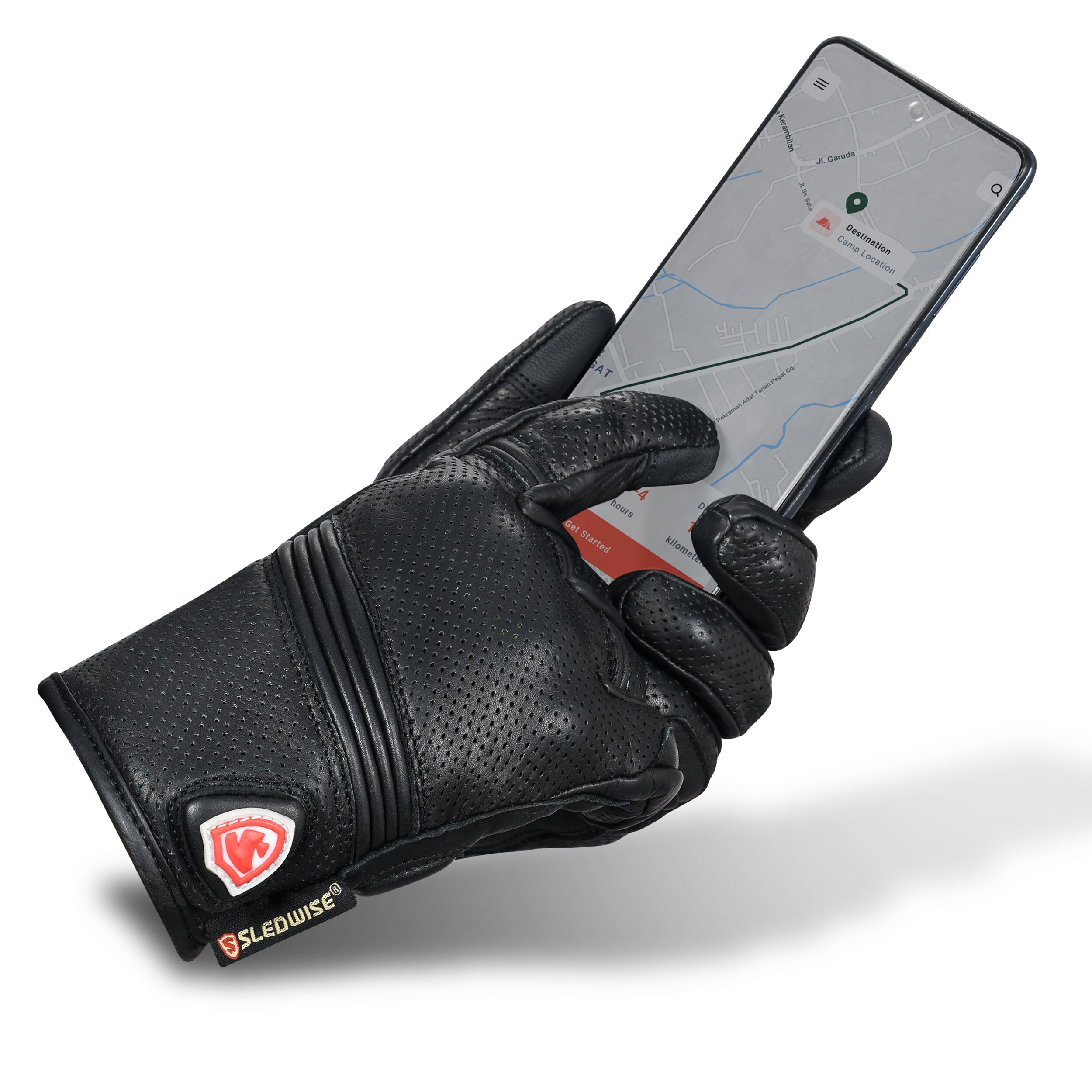 Leather Motorcycle Gloves for Men- 100% Cowhide Leather Biker