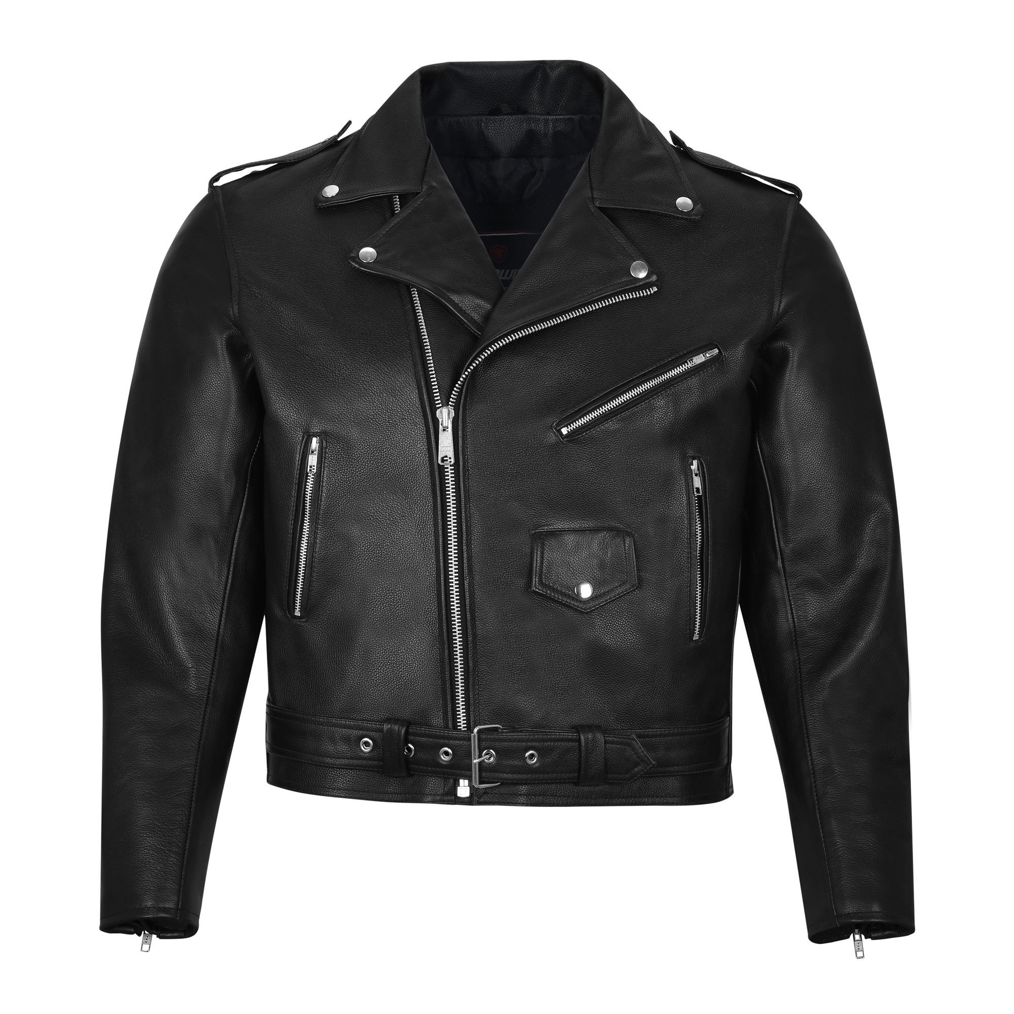 Brando Noir Homme Neuf Motard Cruiser Style V&eacute;ritable Cuir D'Agneau Veste Mode E