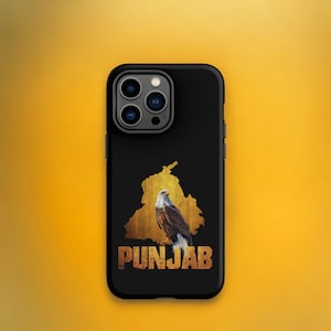 Funda para iPhone con mapa de Punjab / Funda para teléfono con mapa de Punjab / Funda para teléfono Google con mapa de Punjab / Funda para teléfono Samsung con mapa de Punjab / Funda para teléfono DMERCHS / Funda con águila de Punjab