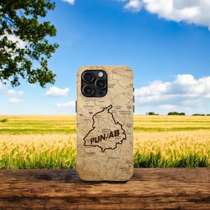 Funda para teléfono con mapa de Punjab / Funda para teléfono Google con mapa de Punjab / Diseño elegante con mapa de Punjab / Funda Samsung con mapa de Punjab / Funda para teléfono DMERCHS con mapa de Punjab / Punjab /