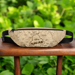 Punjab Karte Reisetasche | Punjabi Bauchtasche | Stylische Punjabi Tasche | Punjab Tragetasche | DMERCHS Bauchtasche | Punjabi Geschenk | Punjab Karte Kunst