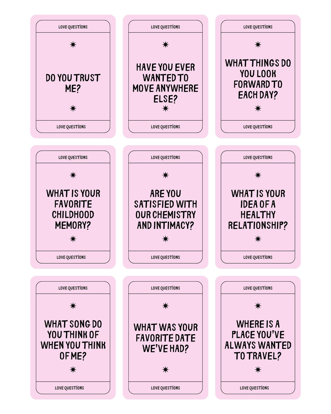 Couple Question Cards, Couple Conversation Questions, Relationship ...