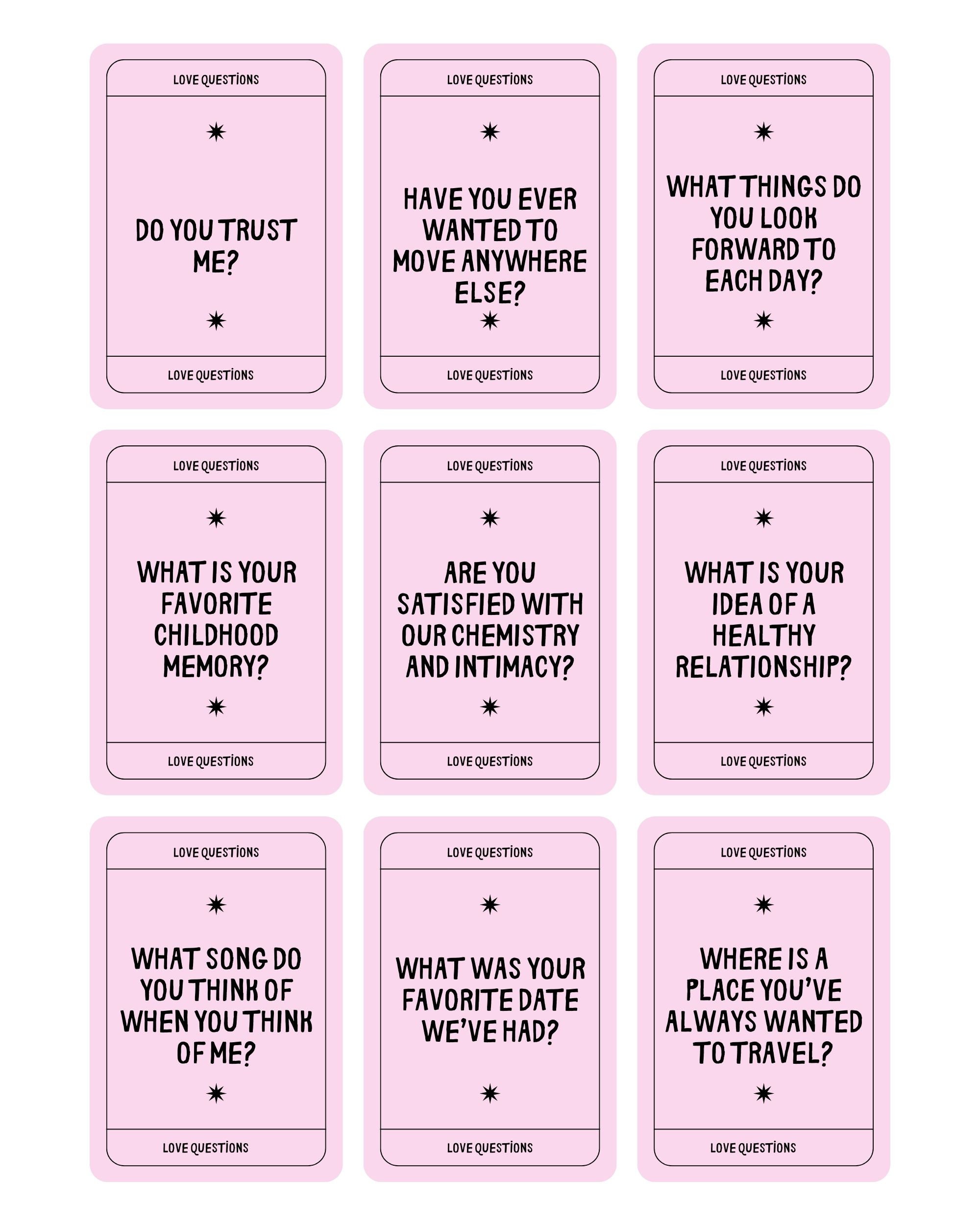Couple Question Cards, Couple Conversation Questions, Relationship ...