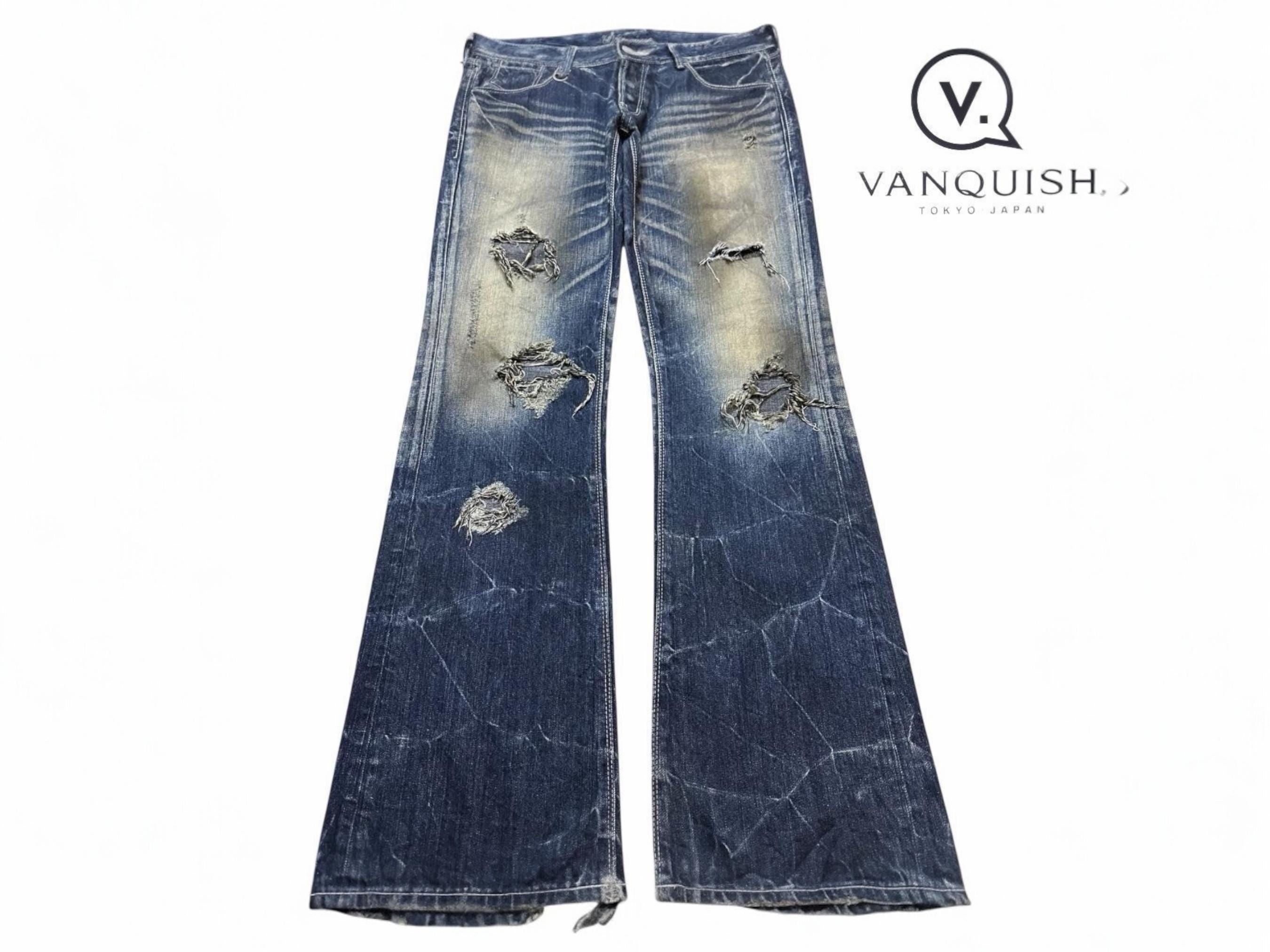 RIGID DENIM WIDE STRAIGHT JEANS – Vanquish ORIGINALS vanquish 