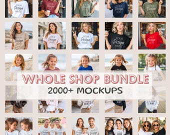 Whole Shop Bundle, Entire Shop Mockup Bundle, Bella Canvas 3001 Bundle, Gildan 18000 Bundle, Kids Mockups Bundle, The Whole Shop Bundle Pass