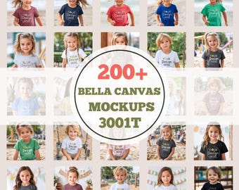 Bella Canvas 3001T Kids Mockup Bundle, 3001T Tshirts Bundle, Childrens 3001T Model Mockups, Whole Section Bundle, Kids Mockups 3001T