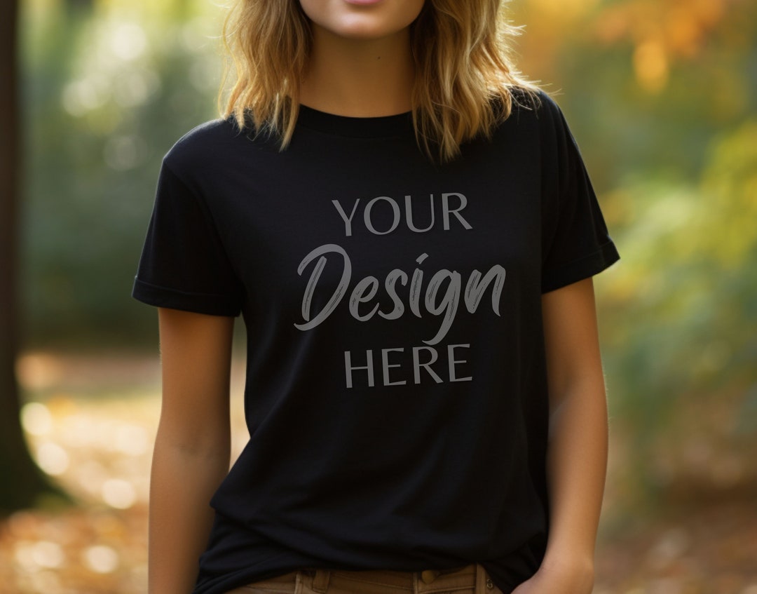 Gildan 5000 Mockup, Black Tshirt Mockup 5000, Model Mockup Gildan Shirt ...