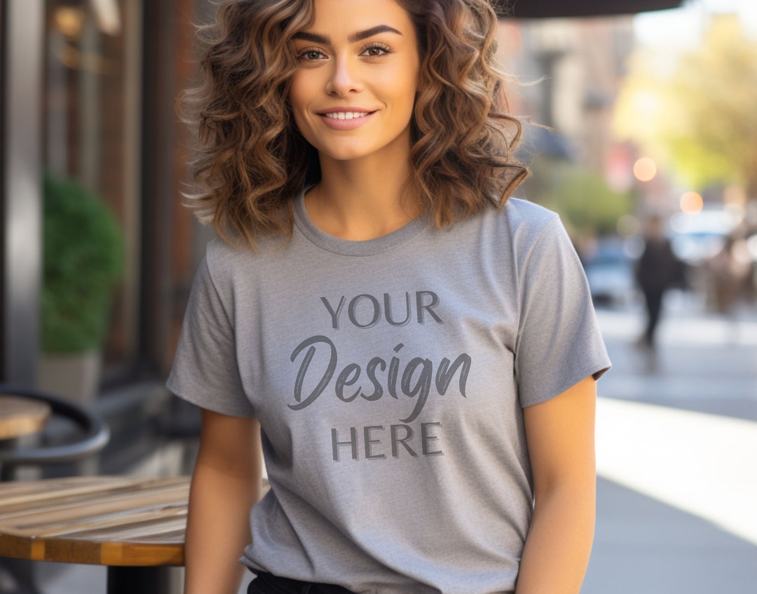 Athletic Heather Bella Canvas 3001 Mockup, Fall Bella Canvas Mockup ...