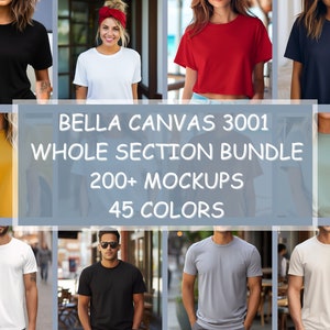 Bella Canvas 3001 Mockup Bundle, 3001 Tshirts Bundle, Bella Canvas Modell Mockup Gesamter Abschnitt Bundle, Lifestyle Mockups, Halloween Tee Mocks
