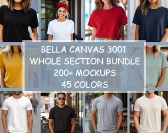 Bella Canvas 3001 Mockup Bundle, 3001 Tshirts Bundle, Bella Canvas Model Mockup Whole Section Bundle, Lifestyle Mockups, Halloween Tee Mocks