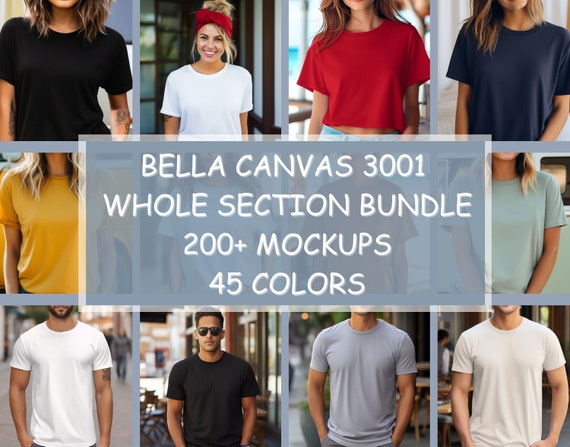 Bella Canvas 3001 Mockup Bundle, 3001 Tshirts Bundle, Bella Canvas Model Mockup Whole Section Bundle, Lifestyle Mockups, Halloween Tee Mocks