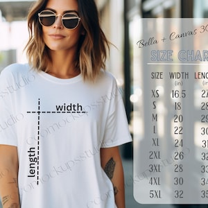 Bella Canvas 3001 Größentabelle, T-Shirt 3001 Größentabelle, Unisex Jersey Kurzarm T-Shirt Größentabelle, Bella Canvas Tshirt Messtabelle